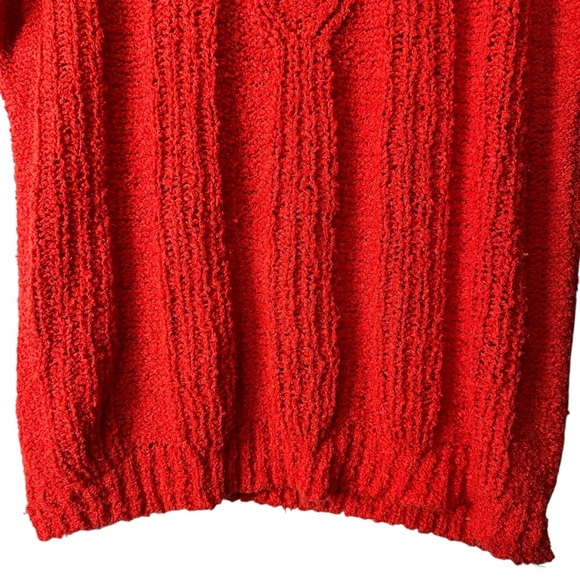 Vintage Organically Grown Sweaters Knit Sweater Cropped Red Soft Acrylic Holiday - Picture 6 of 12